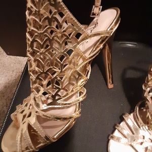 Gold  Cupid high heel shoes